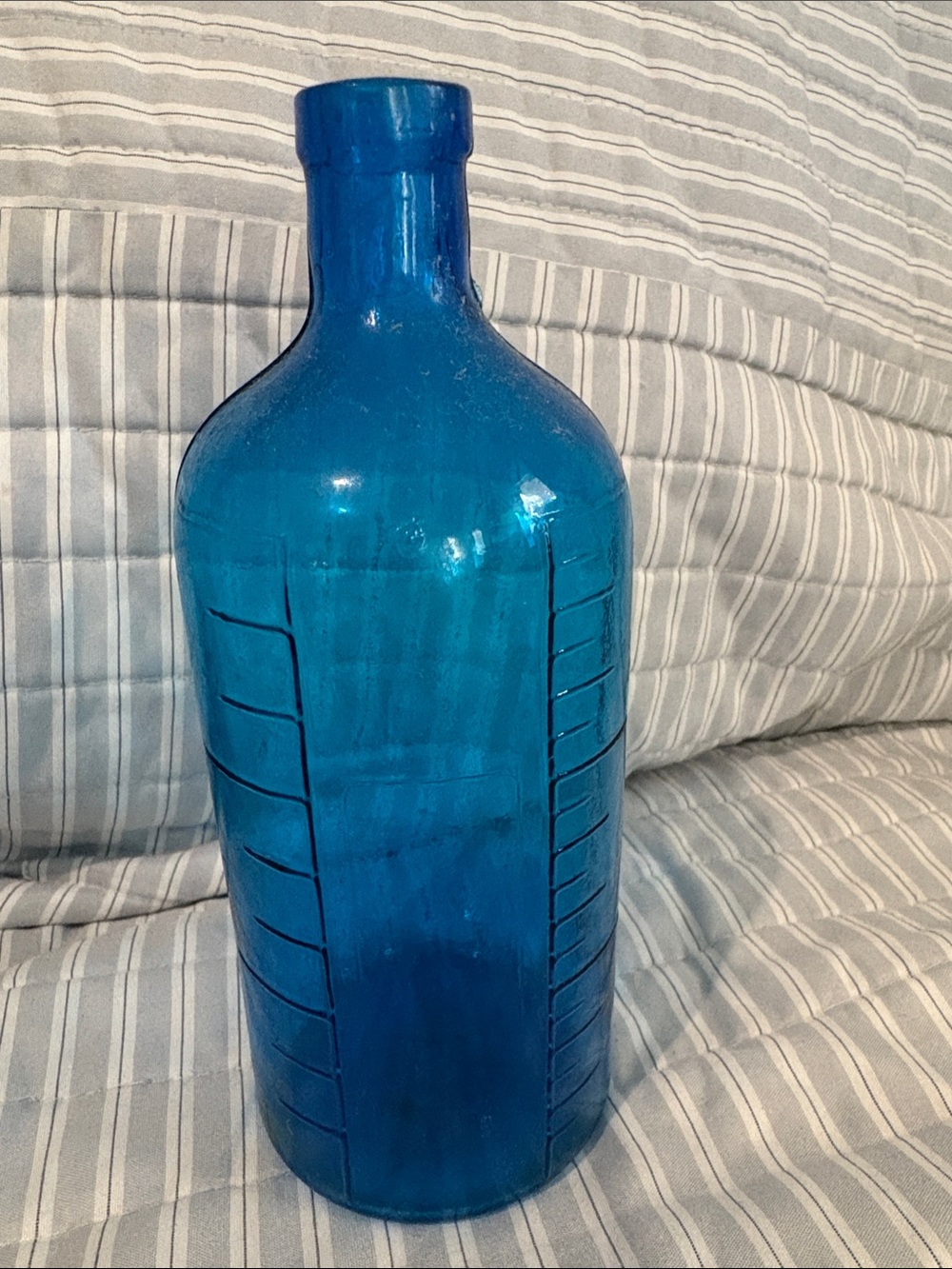 Vintage Blue Wheaton Glass Bottle